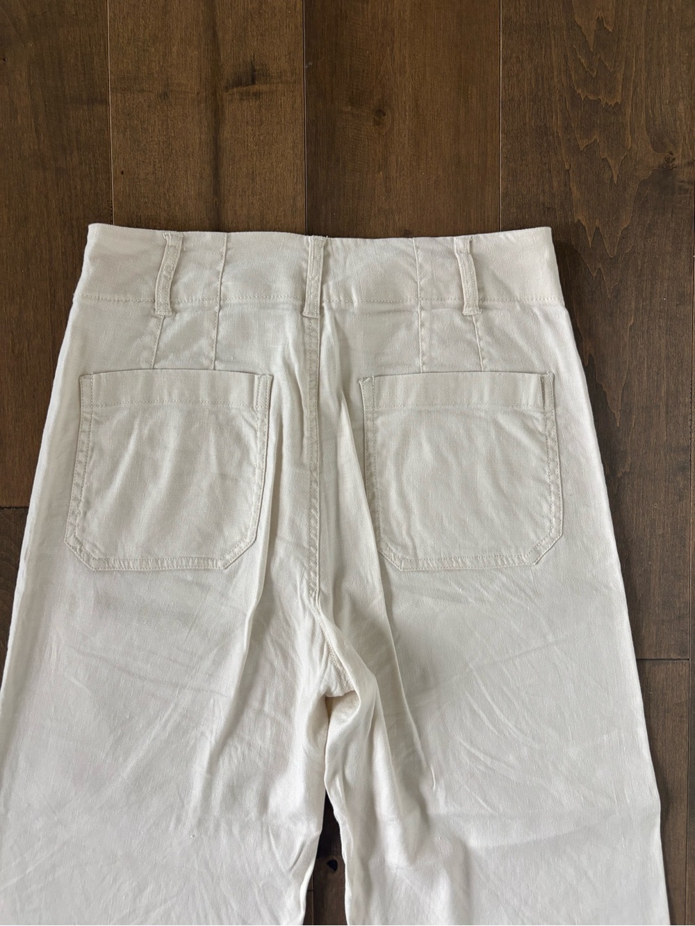 Maeve, High-Rise Wide-Leg Women's Pants in Cream, 28 - Picture 10 of 13